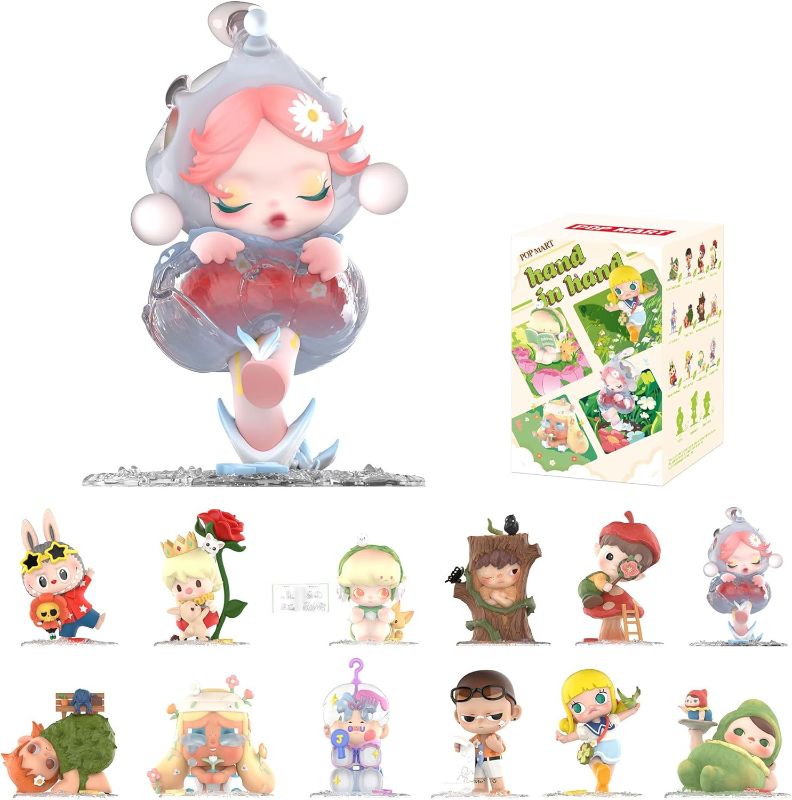 Photo 1 of POP MART Hand in Hand Series Figures Blind Box Figures, Random Design Action Figures Collectible Toys Home Decorations, Holiday Birthday Gifts for Girls and Boys, Single Box