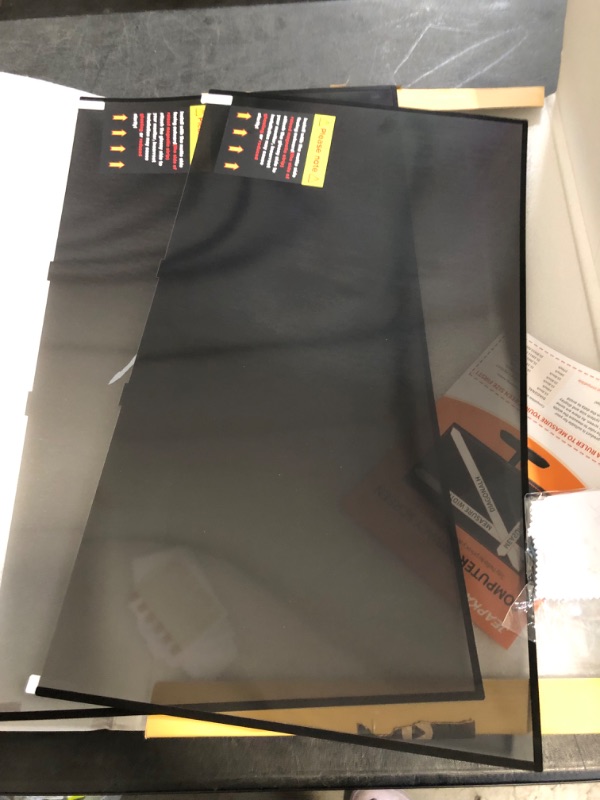 Photo 1 of 2 Pack Hidden Design Magnetic Computer Privacy Screen 24 inch, Removable Screen Filter for Frameless Monitor 16:9 Widescreen, Anti Blue Light Privacy Shield, Anti-Glare Protector
