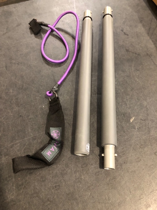 Photo 1 of Gaiam Restore Pilates Bar Reformer Kit - Home Fitness Equipment for Total Body Workout - Includes Bar, Two 30-Inch Resistance Band Cords with Attached Foot Strap Loops - Exercise Guide Included