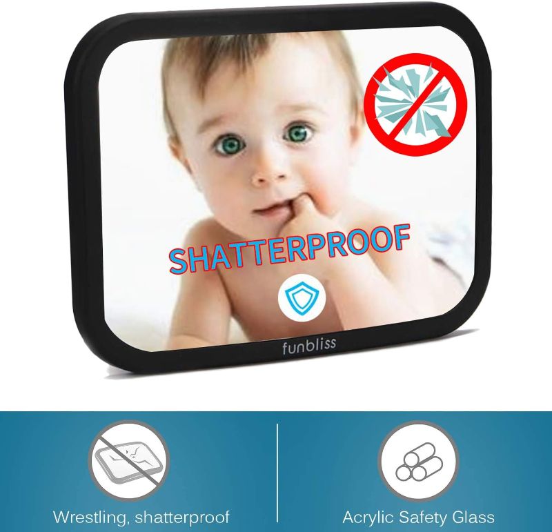 Photo 1 of Baby Car Mirror Most Stable Backseat Mirror with Premium Matte Finish,Ultra High Definition PMMA Material, Secure and Shatterproof,Black