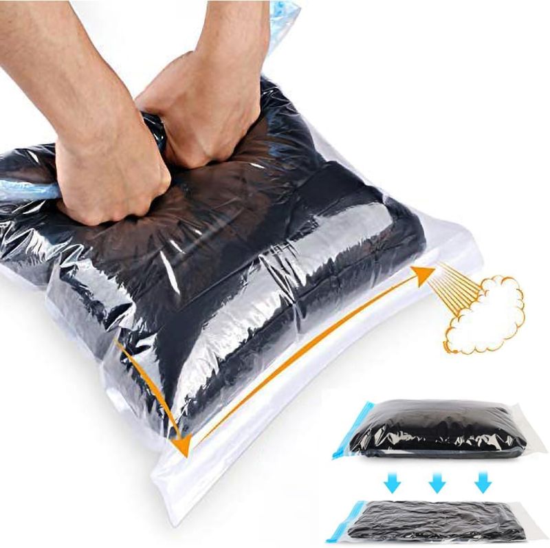 Photo 1 of Compression Bags - Travel Essentials 12 Pack Space Saver No Vacuum or Pump Needed Storage Accessorie and Home Packing Organizers (transparent)