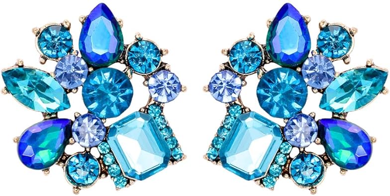 Photo 1 of Sither Color Crystal Earrings for Women Boho Crystal Studs Earrings Boho Rhinestone Earrings Jewelry for Prom Party Halloween Christmas Gift