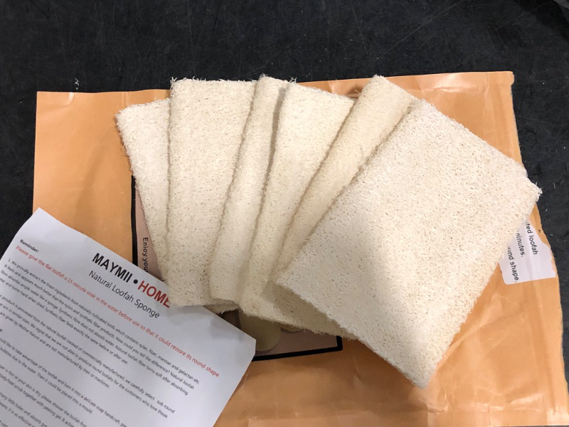 Photo 1 of Missing One 7 Pack Natural Loofah Body Scrubber Sponge, 5 Inches Organic Luffa for Exfoliating & Smooth Skin Cleansing, Ideal for Men & Women, Spa & Shower Use