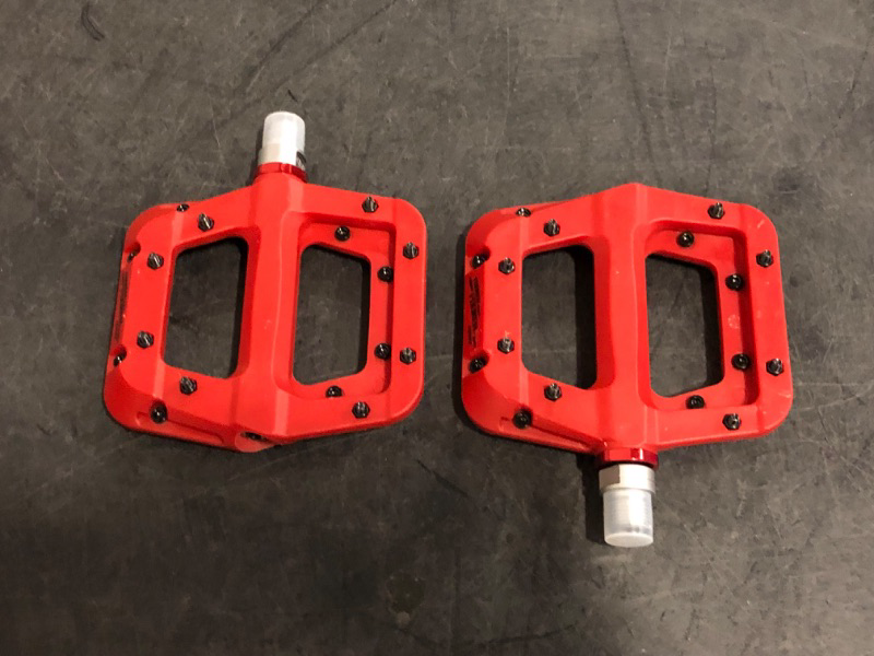 Photo 1 of 2Pcs Mountain Road Platform Bike Pedal,Nylon Fiber Sealed Bearing Bike Flat Pedal for BMX