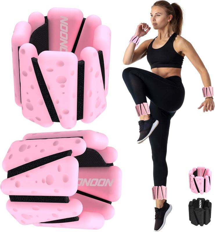 Photo 1 of Wrist Ankle Weights Bangles 4lb/2lb for Women, Adjustable Silicone Pilates Weights Bracelet, Heavy Duty Fasteners Wearable Arm & Leg Weights for Yoga, Pilates, Barre, Walking and Gym (Set of 2)