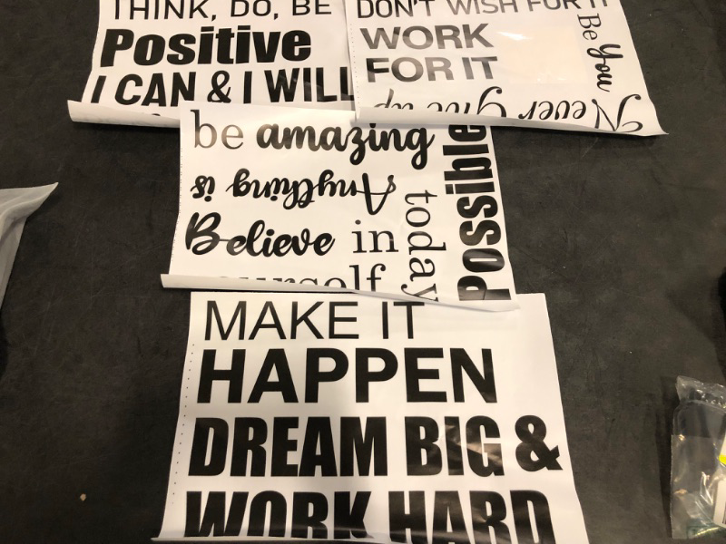 Photo 1 of 10 PCS Inspirational Wall Stickers Decals Quotes, Large Motivational Positive Saying Wall Art Decor for Bedroom, Living Black