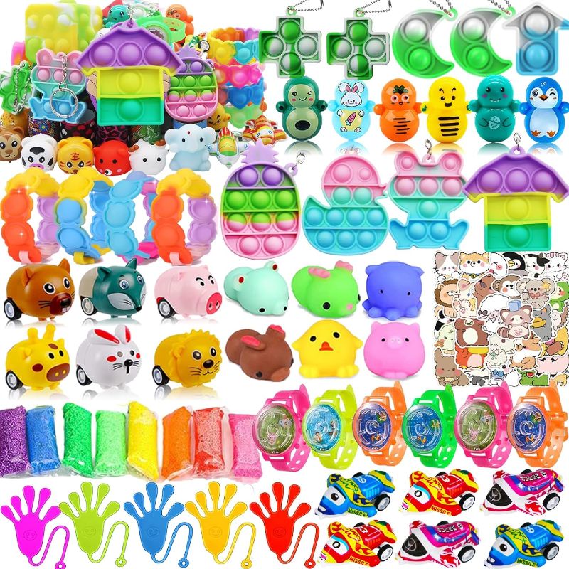 Photo 1 of 120 Pcs Party Favors for Kids,Mini Fast Push Game,Pop Fidget Treasure Box Toys for Classroom,Pinata Filler,Goodie Bag Stuffers,Treasure Chest Carnival Prizes,Small Bulk Toys for Boys Girls 4-8-12
