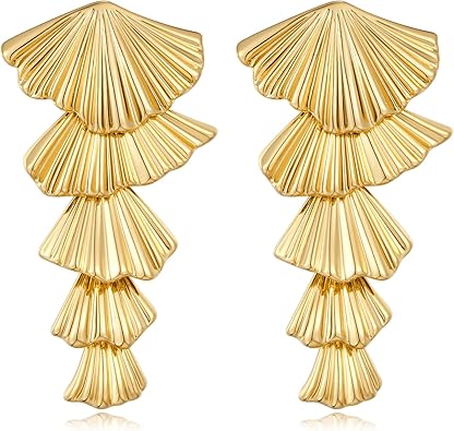 Photo 1 of Gold/Silver Shell Dangle Earrings for Women Seashell Starfish Drop Dangle Earrings Beach Earrings Hypoallergenic Earrings Summer Jewelry