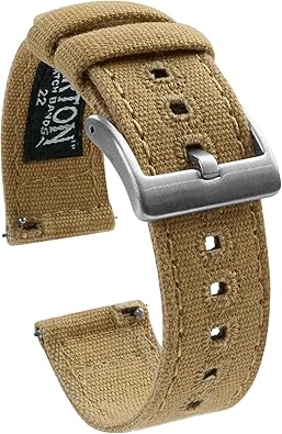 Photo 1 of BARTON Canvas Quick Release Watch Band Straps - Choose Color & Width - 18mm, 19mm, 20mm, 21mm, 22mm, 23mm, or 24mm