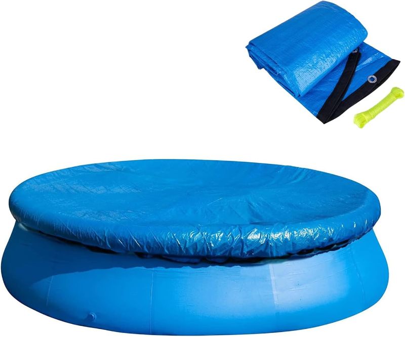 Photo 1 of DECOHS 10 Ft Dust Pool Cover Protector-Solar Cover for Round Frame Pools-Pool Cover for Round Inflatable-Pool Cover Protector Heat Retaining Blanket