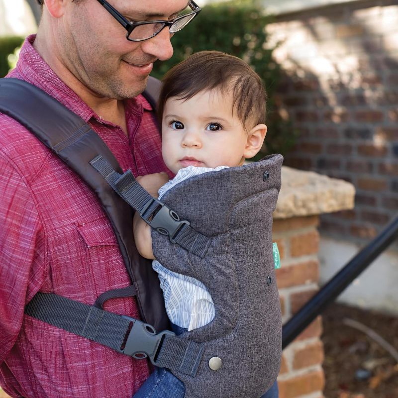 Photo 1 of Infantino Flip 4-in-1 Convertible Baby Carrier, Adjustable, Ergonomic Babywearing, Registry Essential, Baby Carrier for Newborn to Toddler, Gray