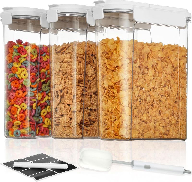 Photo 1 of Vtopmart Cereal Containers Set, 3 PCS Airtight Food Storage Container with Flip-Top Lids, Plastic Organizer Dispenser for Kitchen, Pantry Organization (135.2oz/4L)
Visit the Vtopmart Store