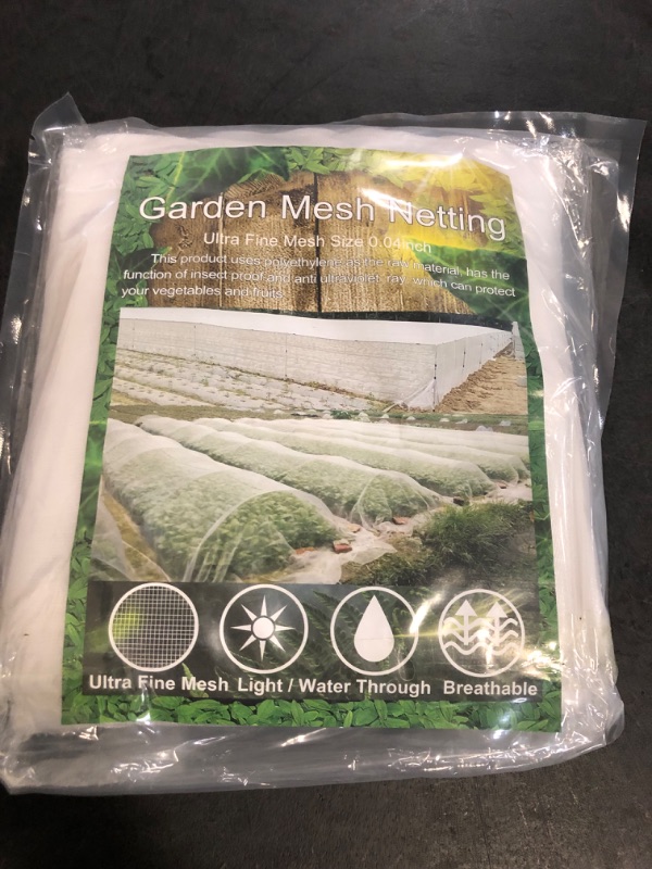 Photo 1 of Garden Netting, 10'x20' Ultra Fine Insect Netting for Plants Trees Vegetables, Mesh Protection Netting Fruits Flowers Crops Greenhouse Row Covers Raised Beds Bug Screen Barrier Net