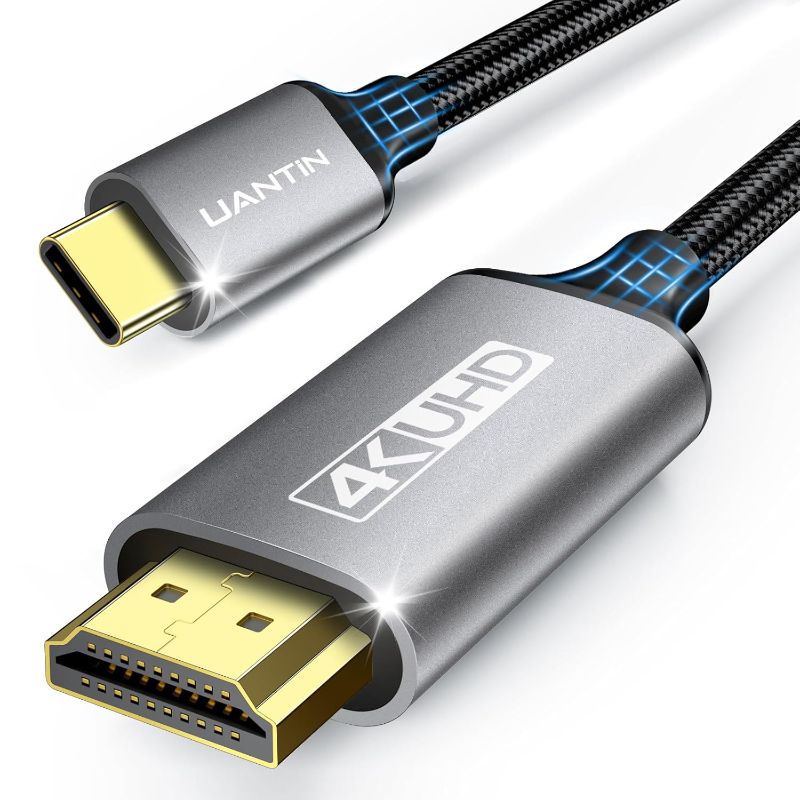 Photo 1 of USB C to HDMI Cable 3Ft | 4K High-Speed USB 3.1 Type-C to HDMI Cord [Thunderbolt 3/4 Compatible] for MacBook Pro/Air, Galaxy S8 to S23,iPhone 15/16, iPad Pro, iMac, Surface