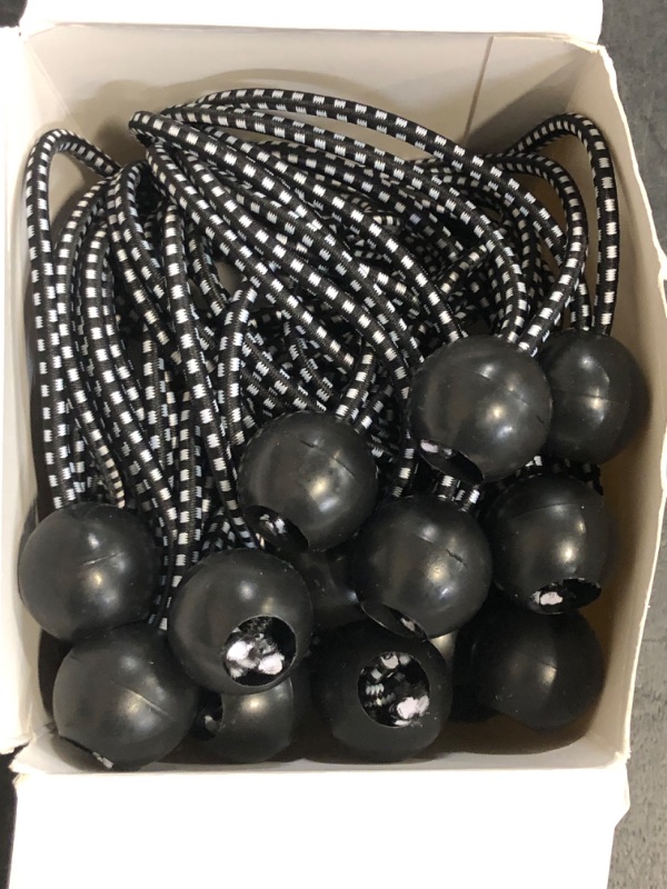 Photo 1 of 30 Pack Ball Bungee Cord, 6 Inch Heavy Duty Bungie Cord Balls Canopy Tarp Tie Down Bungee Balls for Camping, Tents, Cargo,Holding Wire and Hoses, Patio Umbrellas, Awning (Black)