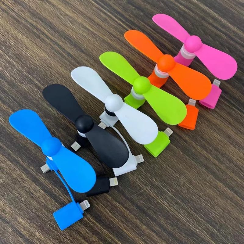 Photo 1 of Missing One** Mini Cell Phone Fan, USB C & Lightning Port Compatible for iPhone, iPad, Android Smartphone, Samsung Galaxy Note Google Pixel Cellphone (6 Pack)