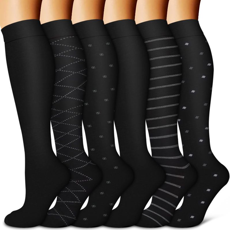 Photo 1 of Size L-XL Copper Compression Socks for Women & Men (6 pairs) - Best Support for Nurses, Running, Hiking, Recovery