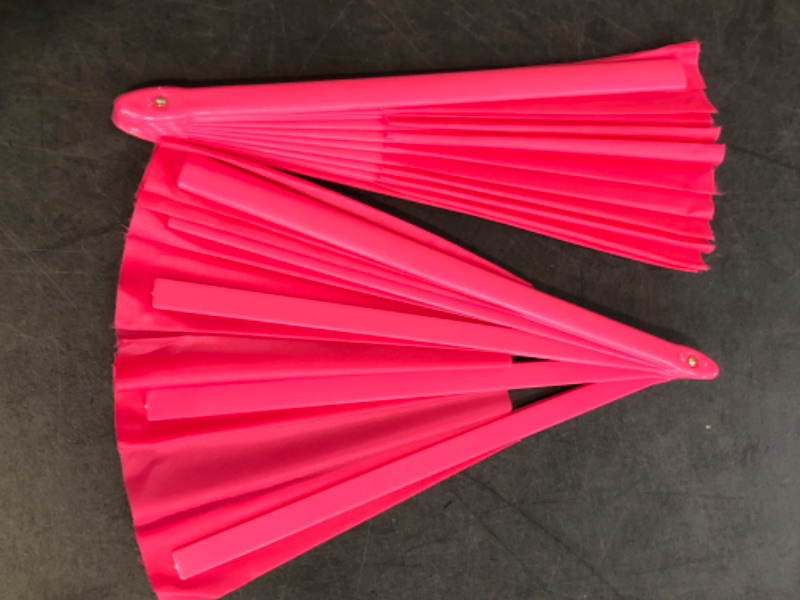 Photo 1 of 2 Pack 13 Inch Clack Popping Line Dancing Fans Boots on The Ground Large Foldable Clacking Hand Fan Make Sound for Dance Rave (Pink