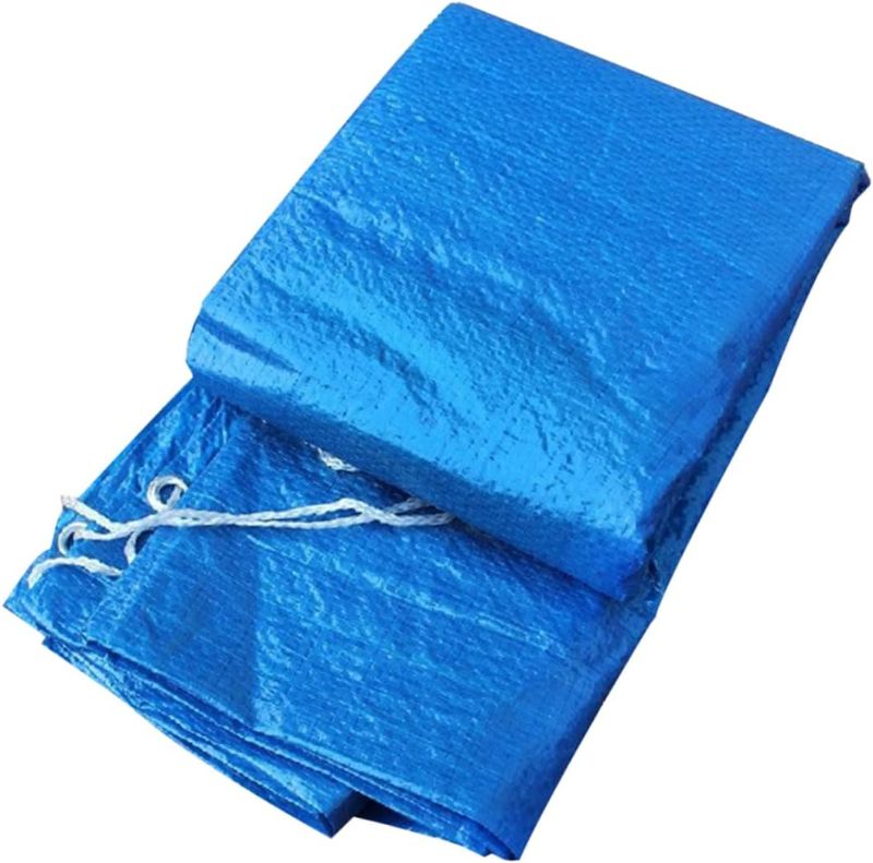 Photo 1 of Round Pool Cover Dustproof Protection for Inflatable and Frame Pools Blue Easy to Use and Store for Keeping Debris Preventing Water Evaporation
