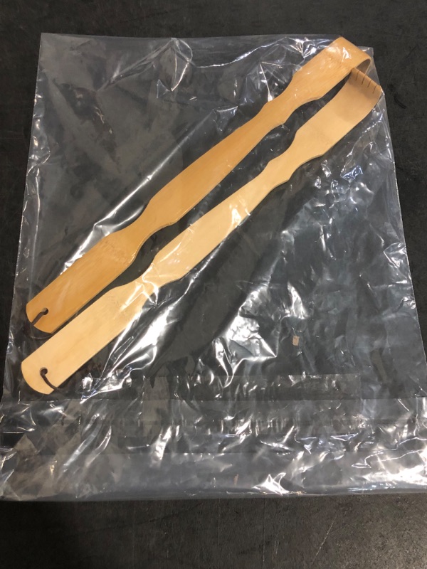 Photo 1 of 2 Pack Bamboo Back Scratcher, 17 Inch Long Handle Ideal Gifts for Mom and Dad