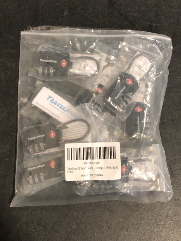 Photo 1 of 10 Pack TSA Approved Travel Combination Cable Luggage Locks for Suitcases - Orange (10 Pack, Black)