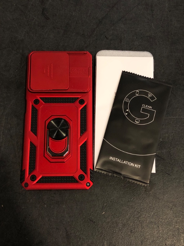 Photo 1 of Moto G Power 2025 Case with Camera Lens Cover, HD Screen Protector, 10 FT Military Grade Drop Protection, Magnetic Ring Holder Kickstand Phone Case for Motorola Moto G Power 2025, Red