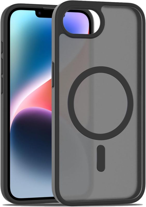 Photo 1 of Magnetic for iPhone 16e Case [Mil-Grade Drop Protection] [Compatible with Magsafe] Shockproof Slim Translucent Matte Protective Phone Case - Black