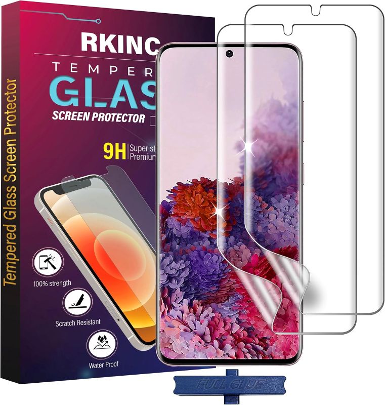 Photo 1 of RKINC Screen Protector [2-Pack] for Samsung Galaxy S20 5G / S20 5G UW, TPU Screen Protector Film [Not Glass][Support Fingerprint Unlock] Easy Installation Tool, 3D Curved Coverage Touch Sensitive