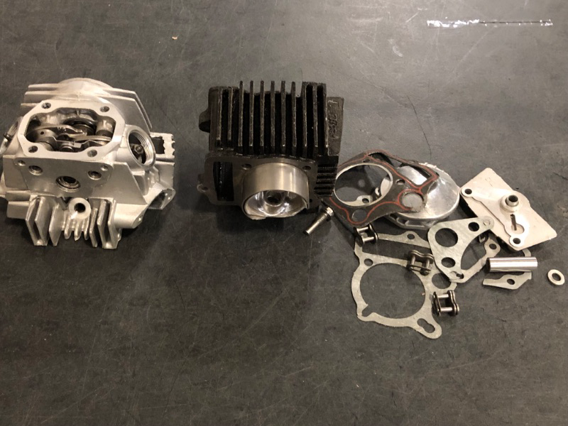 Photo 1 of 52.4mm Big Bore Cylinder and Head with Piston Ring Rebuild Kit and Gaskets Compatible with 4 Stroke Horizontal 110cc Chinese Taotao Coolster Engine ATV Go Kart Dirt Bike