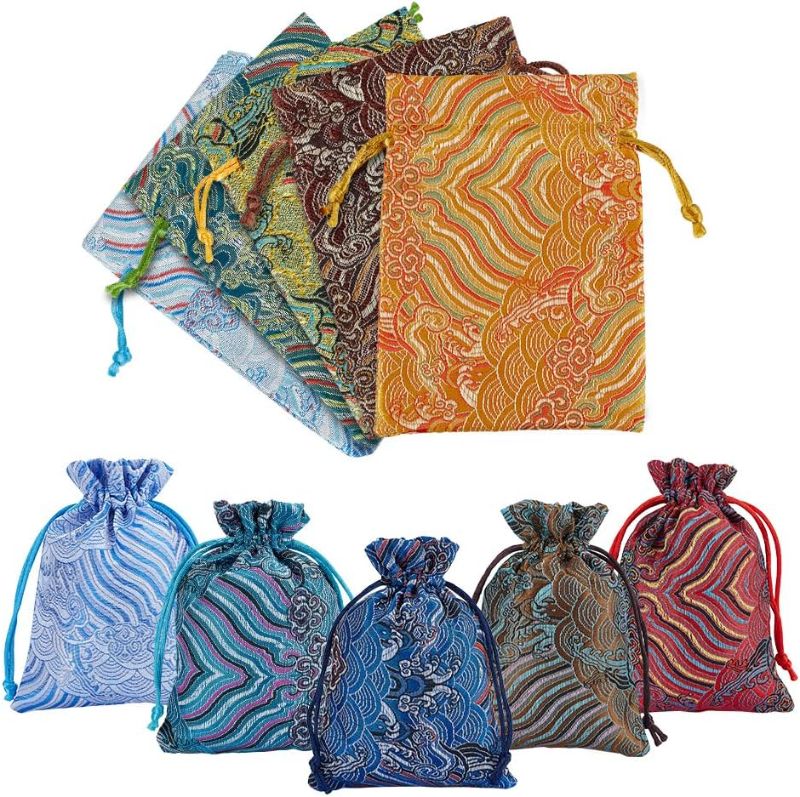 Photo 1 of NBEADS 10 Pcs 10 Styles Drawstring Bag Rectangle with Wave Pattern Brocade Pouches Chinese Silk Brocade Coin Purse Embroider Jewelry Bag for Gifts Jewelry Pouches Purses
Visit the NBEADS Store