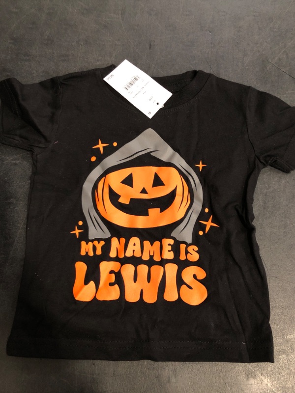 Photo 1 of Size 12M Baby Lewis & Friends Lewis the Pumpkin Ghoul Short Sleeve Graphic T-Shirt - Black 