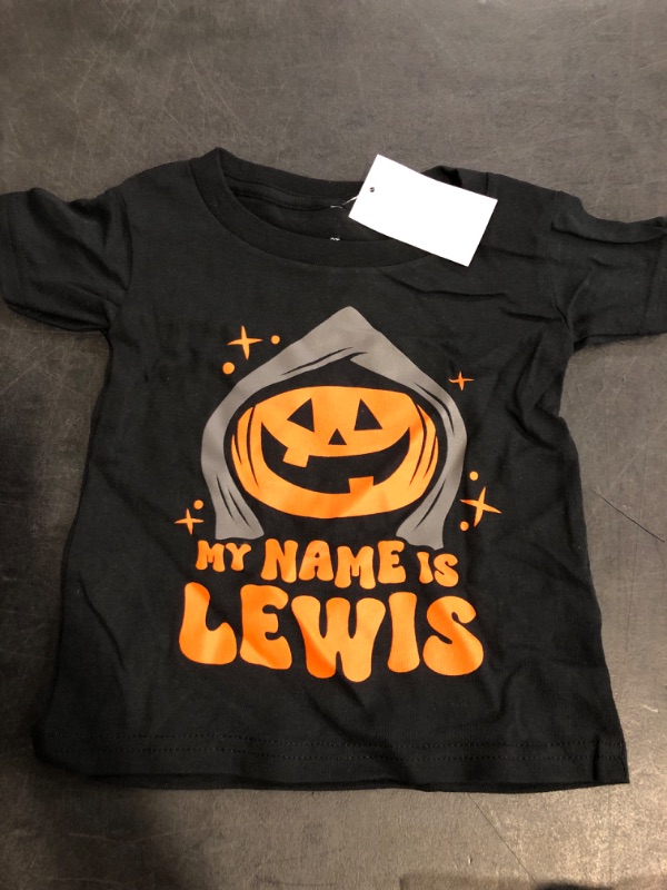 Photo 1 of 2T Baby Lewis & Friends Lewis the Pumpkin Ghoul Short Sleeve Graphic T-Shirt - Black 