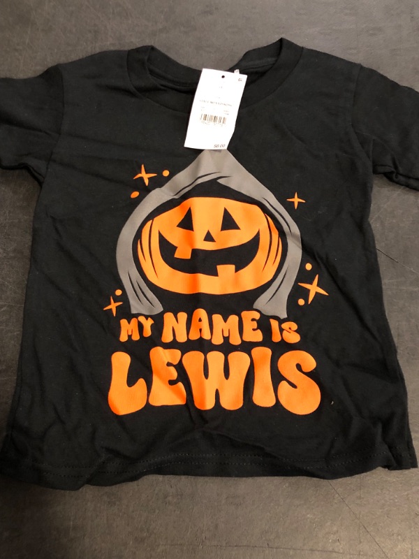 Photo 1 of 5T Baby Lewis & Friends Lewis the Pumpkin Ghoul Short Sleeve Graphic T-Shirt - Black 