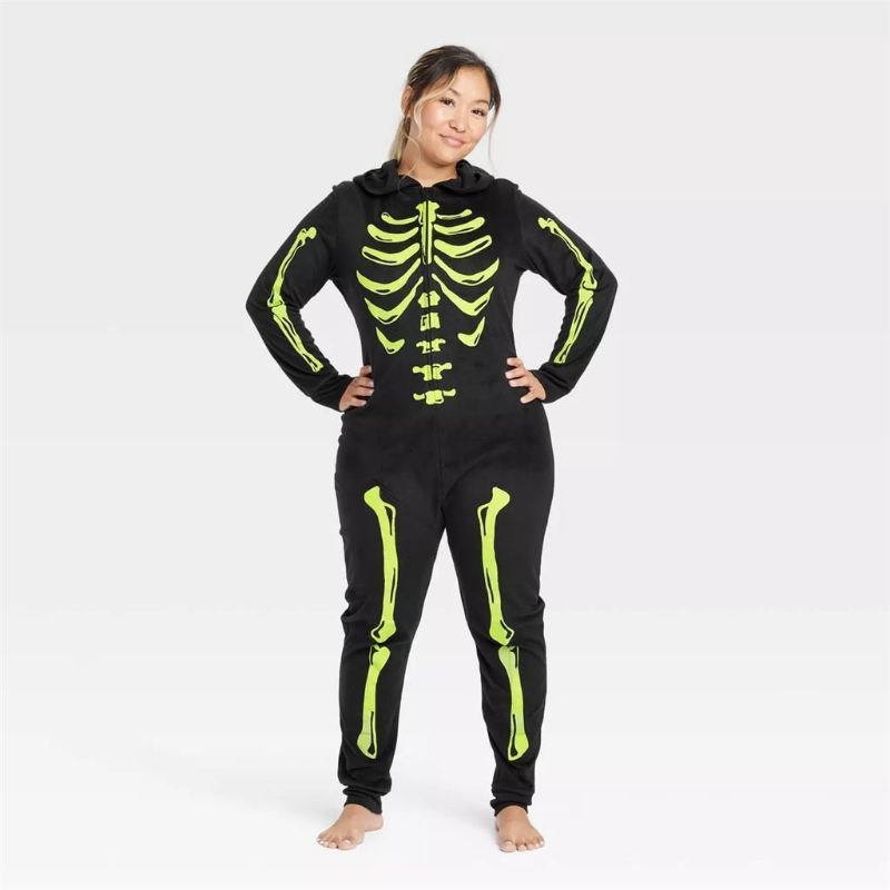 Photo 1 of Size L Hyde and Eek Skeleton Women Glow in the Dark Pajama Set Size Large NEW