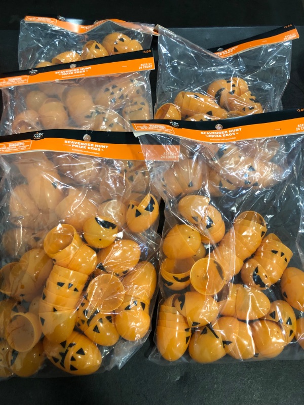 Photo 1 of 5 Halloween 24ct Orange Printed Scavenger Hunt Halloween Fillable Eggs - Hyde & EEK! Boutique