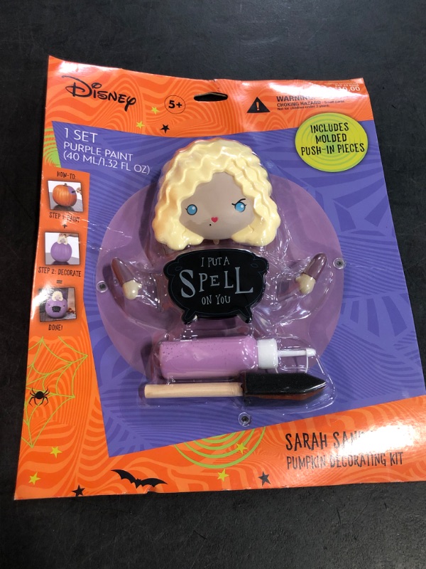 Photo 1 of Disney Hocus Pocus Sarah Sanderson Pumpkin Decorating Kit Halloween Fall NIB