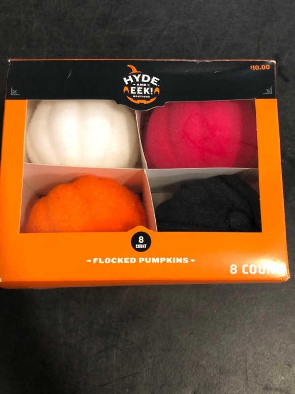 Photo 1 of Target Hyde and Eek Flocked Pumpkins Halloween 2024 Decorative Set Pink