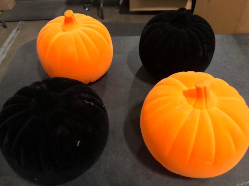 Photo 1 of 4 Fur Halloween Decor Pumpkins Indoor/Outdoor Decor 