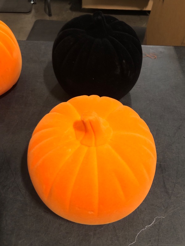 Photo 1 of 4 Fur Halloween Decor Pumpkins Indoor/Outdoor Decor 