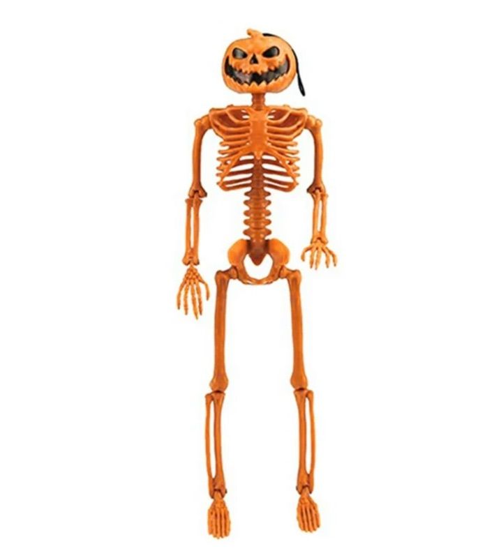 Photo 1 of Hyde and EEK Halloween Skeleton Decor 15.75' Full Body Plastic Mini Little Skeleton Posable Joints Poseable Skeleton for Halloween Party Hanging Decor Yard Lawn Garden Patio Decor