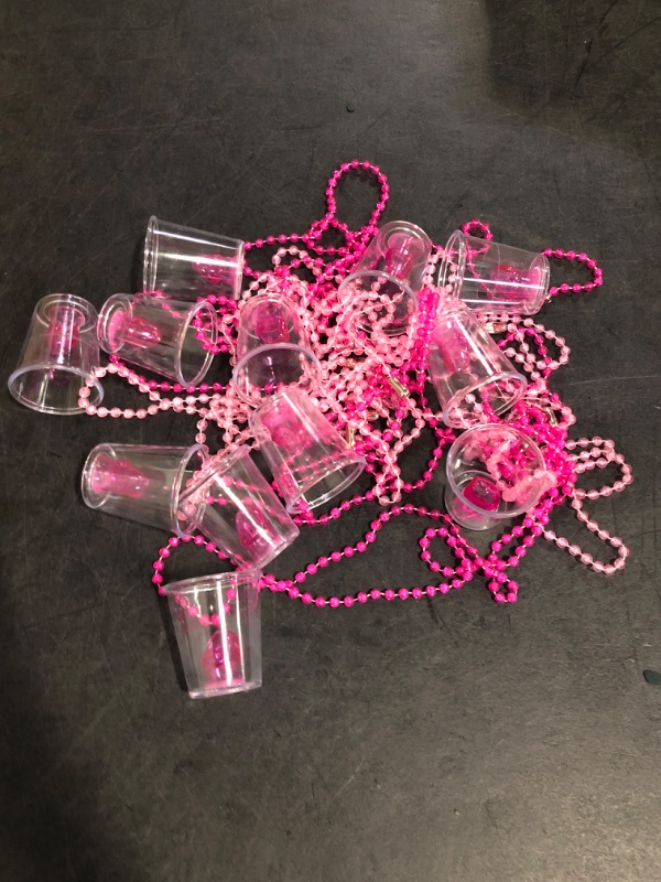 Photo 1 of 12 Pcs Bachelorette Shot Glasses Set, Bachelorette Party Favors Shot Cups, Funny Plastic Beaded Gifts Shot Glass for Bachelor Wedding Party Decorations (Non-Luminous, Hot Pink)