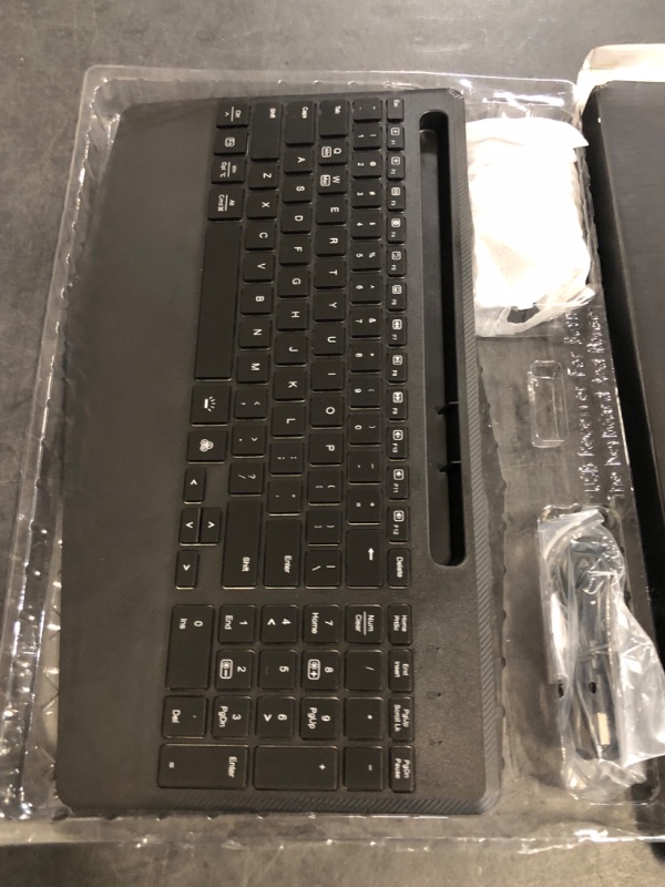 Photo 1 of Wireless Keyboard and Mouse Backlits, Wrist Rest, LED Mouse, Rechargeable Ergonomic Keyboard with Phone Holder, Silent Light Up Combo for Computer, Mac, PC, Laptop, Chromebook (Black)