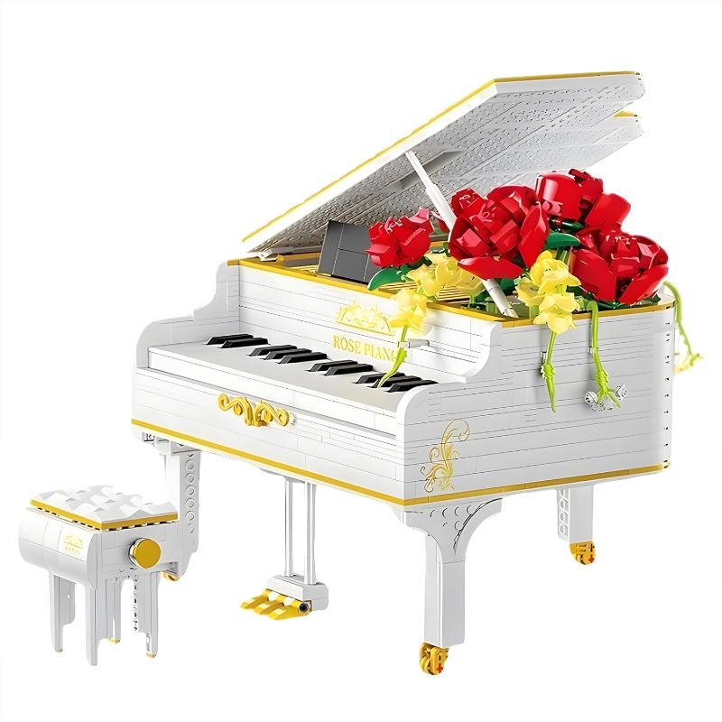 Photo 1 of 1293pcs Mini Ideas Piano Model Building Block Set, Music Lovers Collection Set, The Best Gift for Boys and Girls(White)