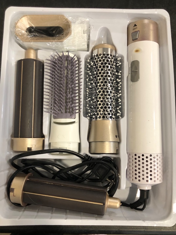 Photo 1 of Hair Dryer Brush, 5 in 1 Multi Hair Styler,110,000 RPM High-Speed Negative Ionic Hair Dryer, Upgrade Air Styler Wrap Blow Dryer Brush for Curling Volumizing Straightening Waves Styling, Salon Tools