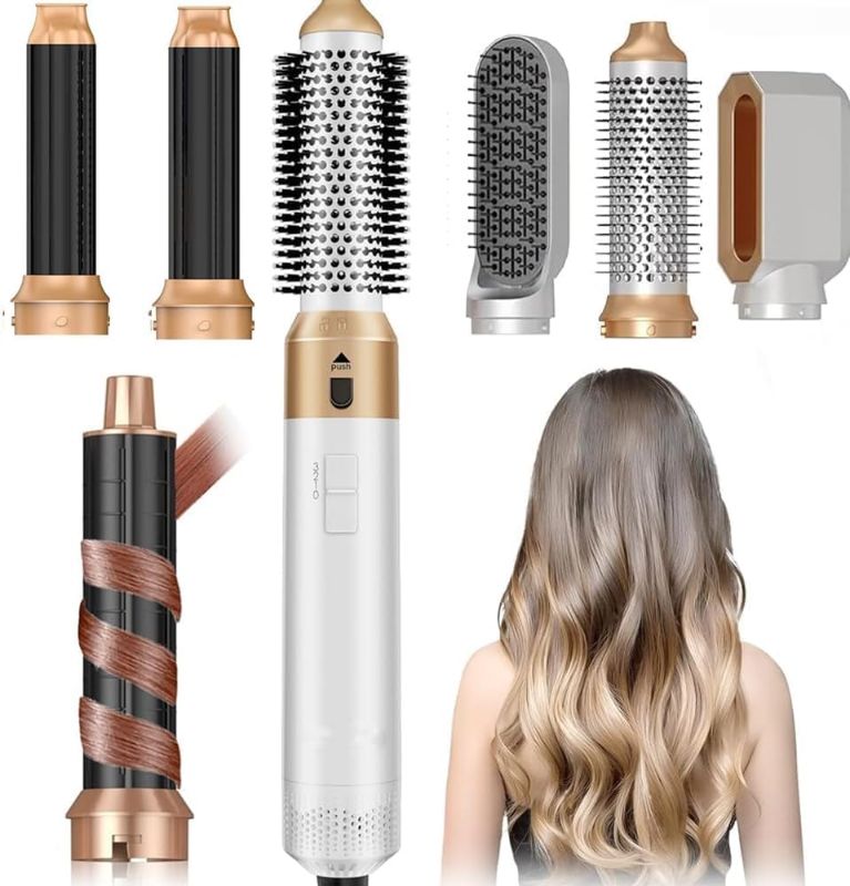 Photo 1 of Hair Dryer Brush, 5 in 1 Multi Hair Styler,110,000 RPM High-Speed Negative Ionic Hair Dryer, Upgrade Air Styler Wrap Blow Dryer Brush for Curling Volumizing Straightening Waves Styling, Salon Tools