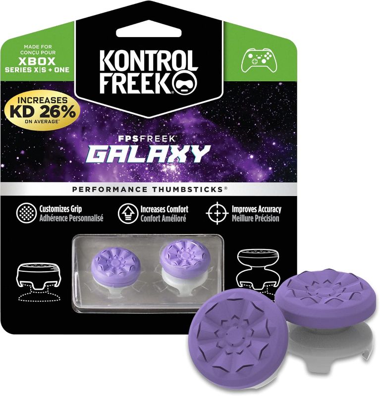 Photo 1 of KontrolFreek FPS Freek Galaxy Purple for Xbox One and Xbox Series X Controller | 2 Performance Thumbsticks | 1 High-Rise, 1 Mid-Rise | Purple