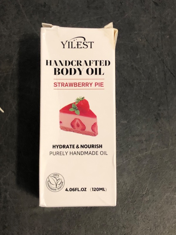 Photo 1 of Strawberry Body Oil, Glass Bottle Natural Fragrance Moisturizing Essential Body Juice Oil for Women Dry Skin