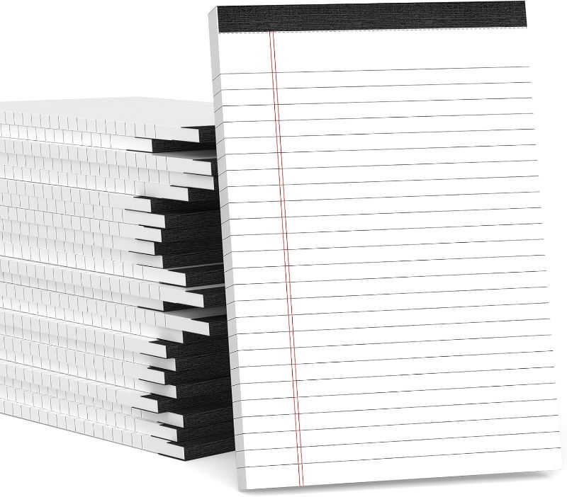 Photo 1 of 24 Pack Small Legal Pads 5x8 White Note Pads 5x8 College Ruled Paper Tablets for Office 80 GSM Paper Pads Narrow Ruled Legal Pad White Small Notepad 30 Sheets Writing Pad Lined Notepads for Office