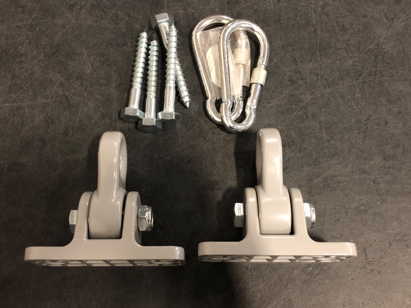 Photo 1 of 3500lb Heavy Duty Porch Swing Hangers Kit, with Screws Bolts for Wooden Sets Playground Porch Patio Yoga Seat Indoor Outdoor Hanging Snap Hooks (2 Pack Silver)