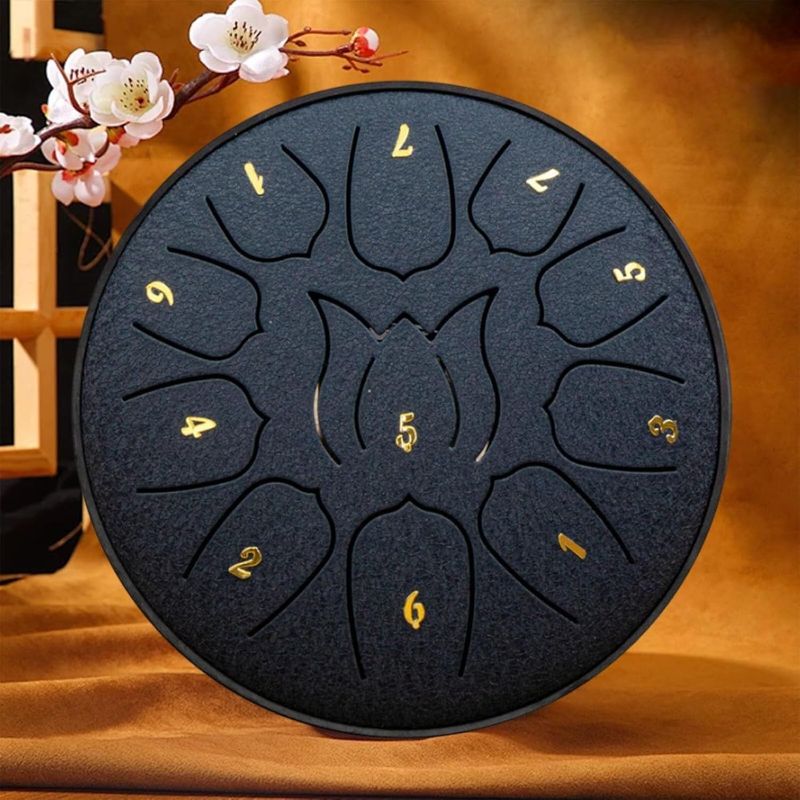 Photo 1 of 11-Note 6-Inch Steel Tongue Drum – Outdoor Rain Drum for Garden Handpan Drum for Meditation & Relaxation